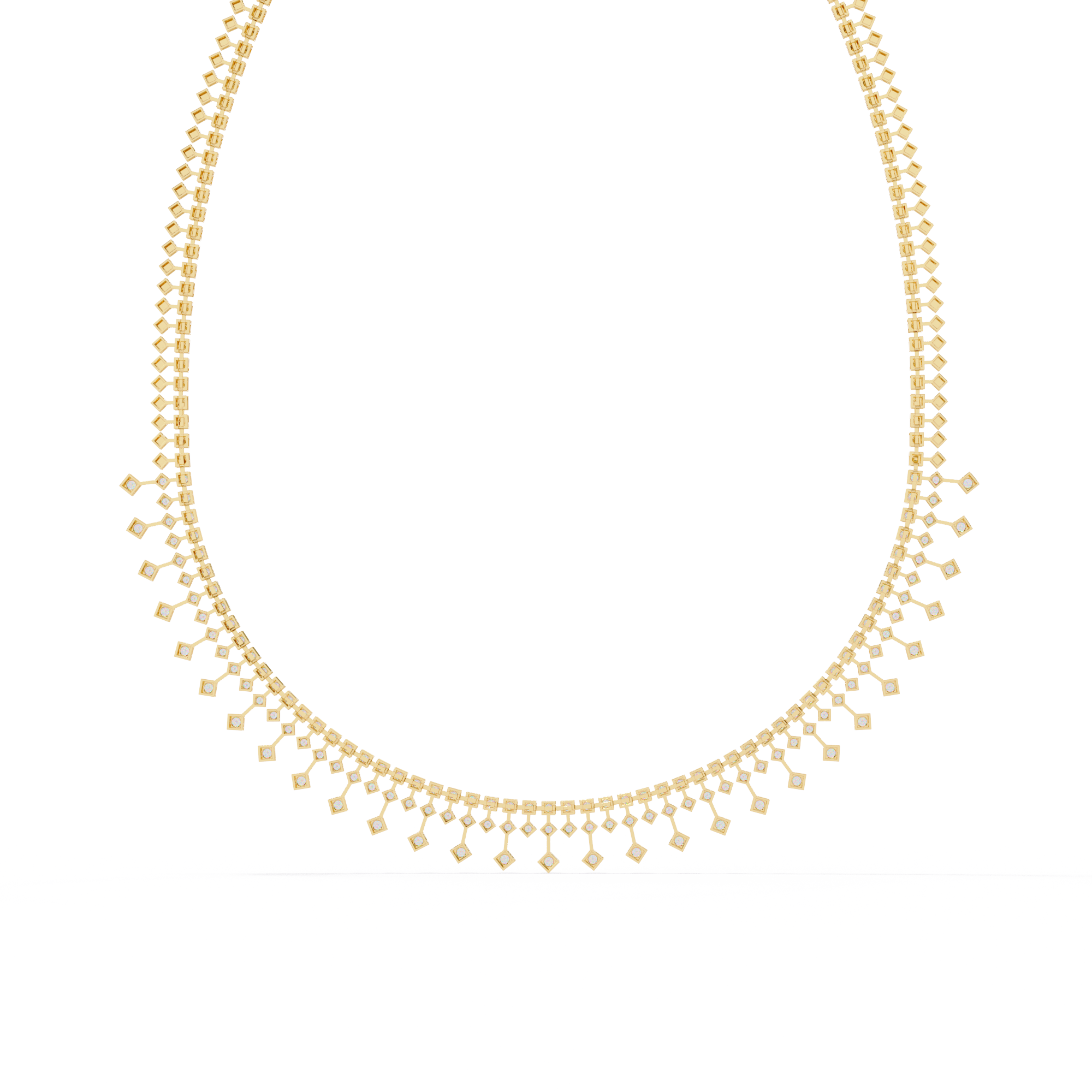 Solitairekart 4.51ct Graduated Natural Diamond Drop Necklace-HI Color, VS-SI Clarity